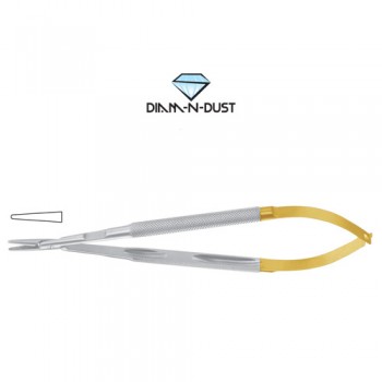 Diam-n-Dust™ Micro Needle Holder Straight - Round Handle Stainless Steel, 16 cm - 6 1/4"